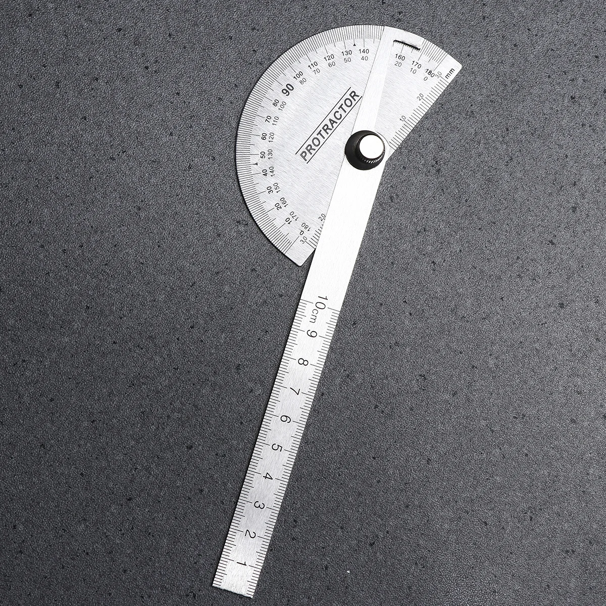 2 قطعة منقلة من الفولاذ المقاوم للصدأ 100 مللي متر رأس مستدير زاوية مكتشف متعددة الوظائف حاكم سوينغ الذراع أداة قياس لمكتب المدرسة