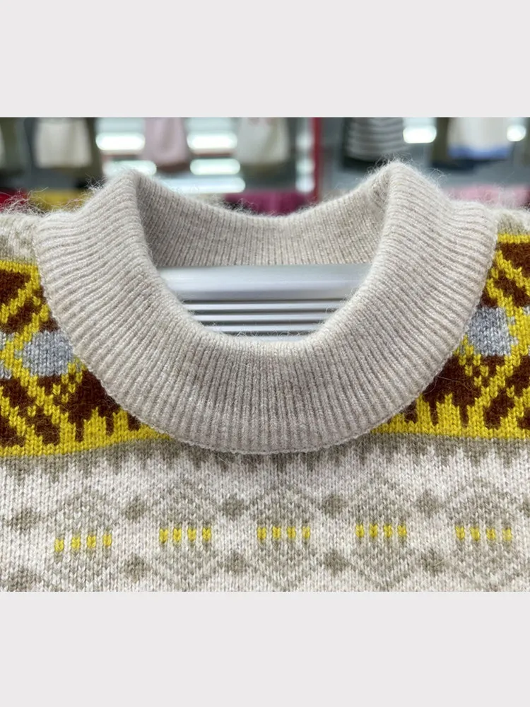 Boys Girls Cashmere Pullover Newborn Toddler Autumn Winter Warm Thickened Solid Color Kids Older Kids