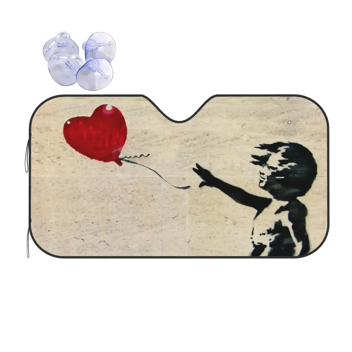 

Девушка Бэнкси с красным воздушным шаром, забавное ветровое стекло Sunsha 76x140 см, козырек Banksy World Peace Sunsha, защита от пыли