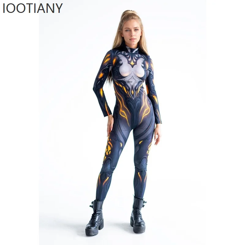 

Women's Sexy Gothic Lava Witch Armor Bodysuit Halloween Carnival Party Aerial Dance Stage Dance Performance Costume Zentai Suit