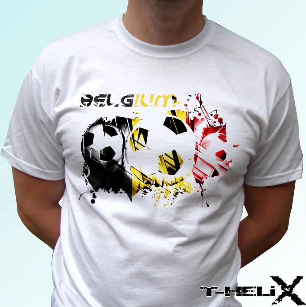 Belgium football - white t shirt flag top design - mens womens kids baby sizes