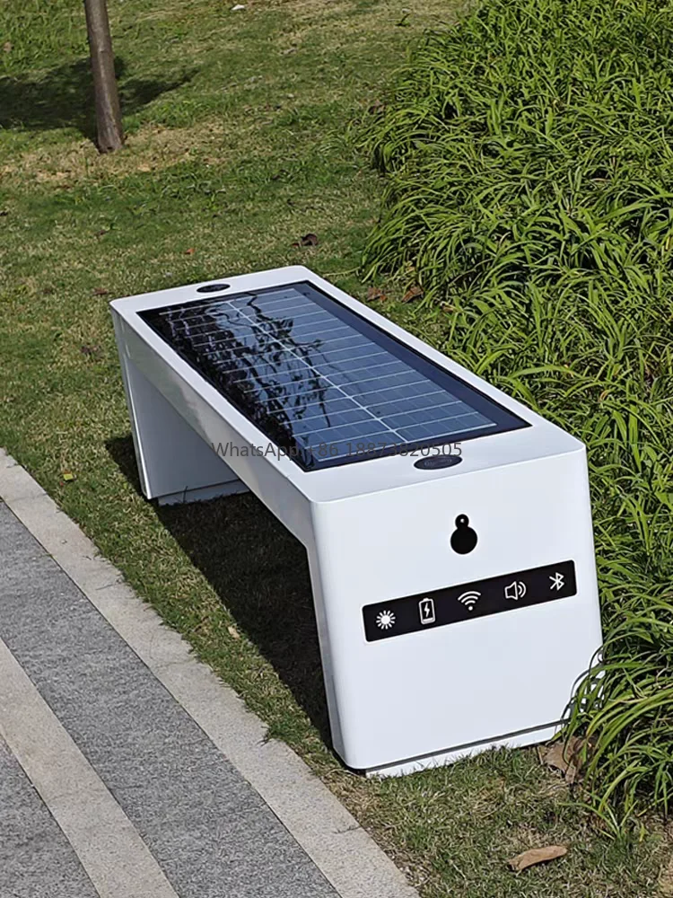 Fashion Design Smart Urban Seats Solar Power Steel Bench for Mobile Phone Charging solar bench