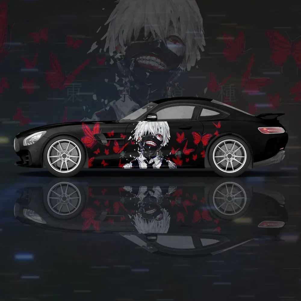 Anime Tokyo Style Ghoul Car Wrap Protect Stickers Car Decal Creative Sticker Car Body Appearance Modification Decorative Sticker