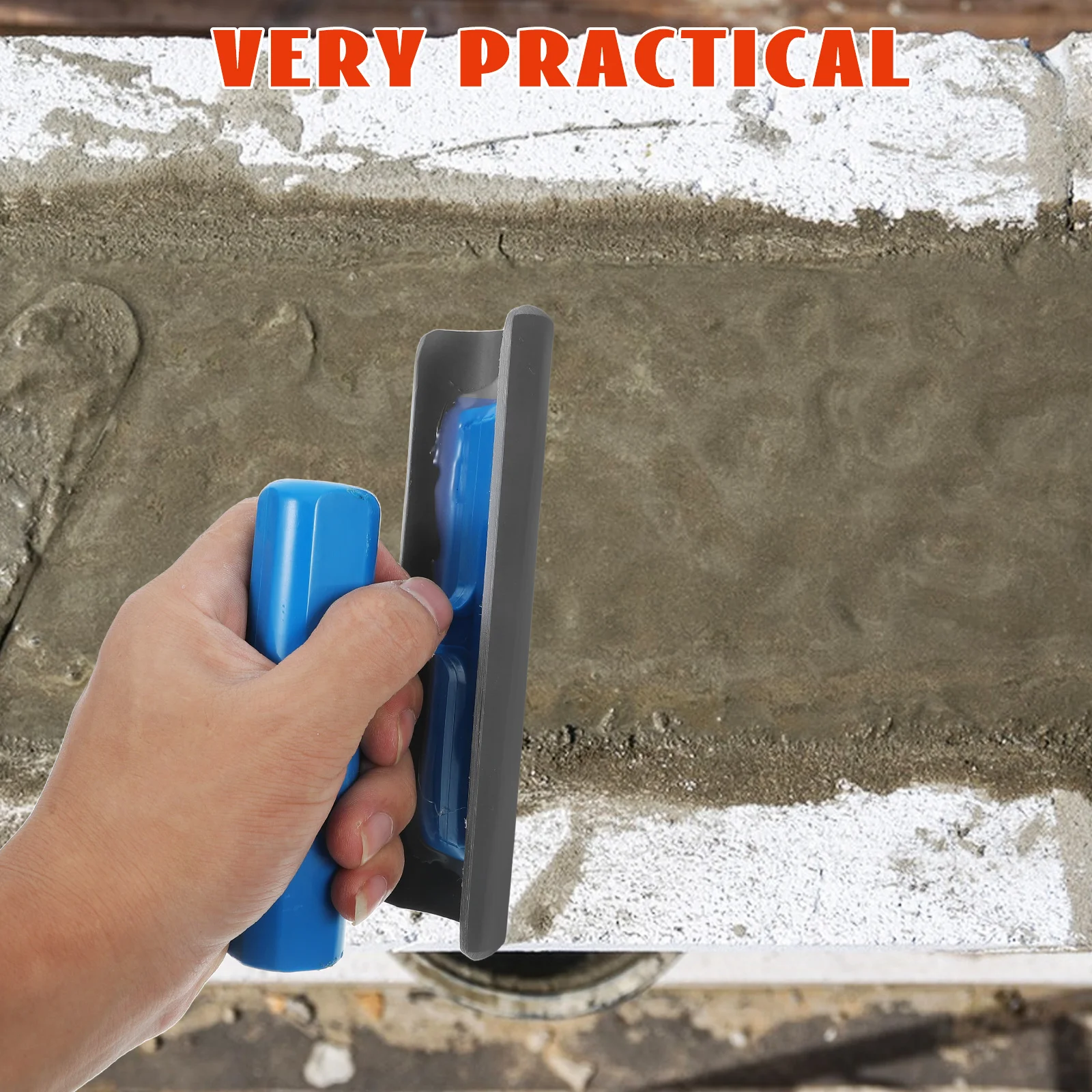 Cement Trowel Curved Concrete Edge Tool Lightweight Tubular Handle For Smooth Finishing Precise Edging Work Concrete