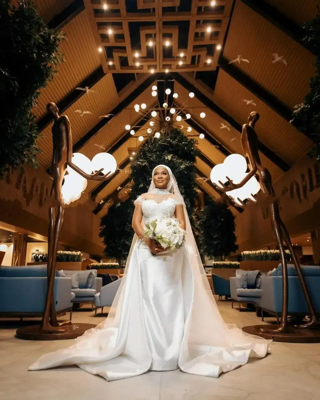 Abito da sposa con perline scintillanti con colletto alto personalizzato con gonna rimovibile Robe De Mariée Abito da sposa arabo a maniche lunghe