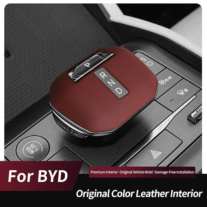 

For BYD Seal U/ SEALION 5 DM-i / For BYD SEALION Original Leather Center Gear Shift Knob Cover Lever Shifter Boot Car Accessory