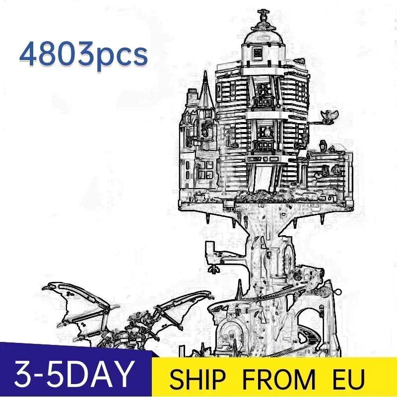 NEW 76417 Bank 4803Pcs Gringotts Building Blocks Bricks Ironbelly Dragon Castles Toys Gifts Kits For Boys Adult gift