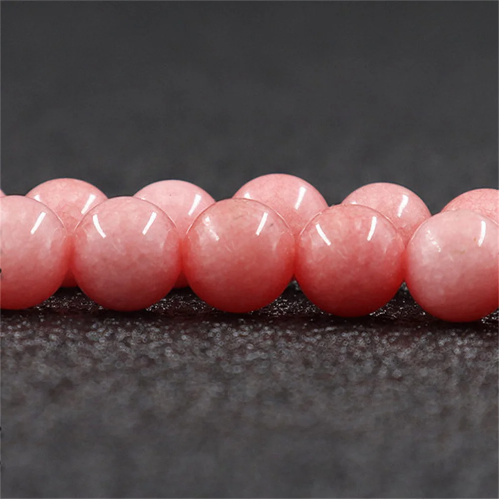 Natural Stone 6-12mm Pink Jasper Quartz Loose Beads For Jewelry Making DIY Necklace Bracelet Crimp Handmade Accessories