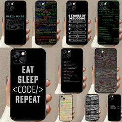 Programming Languages Phone Case For iPhone 16 15 14 11 12 13 Pro Max Mini Plus X XS Max XR Cover Coque