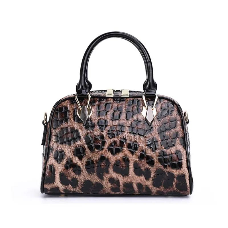 Women\'s handbag 2023 New Leopard print cowhide Leather Luxury Handbag High Quality Genuine leather Handbag women\'s leather bag