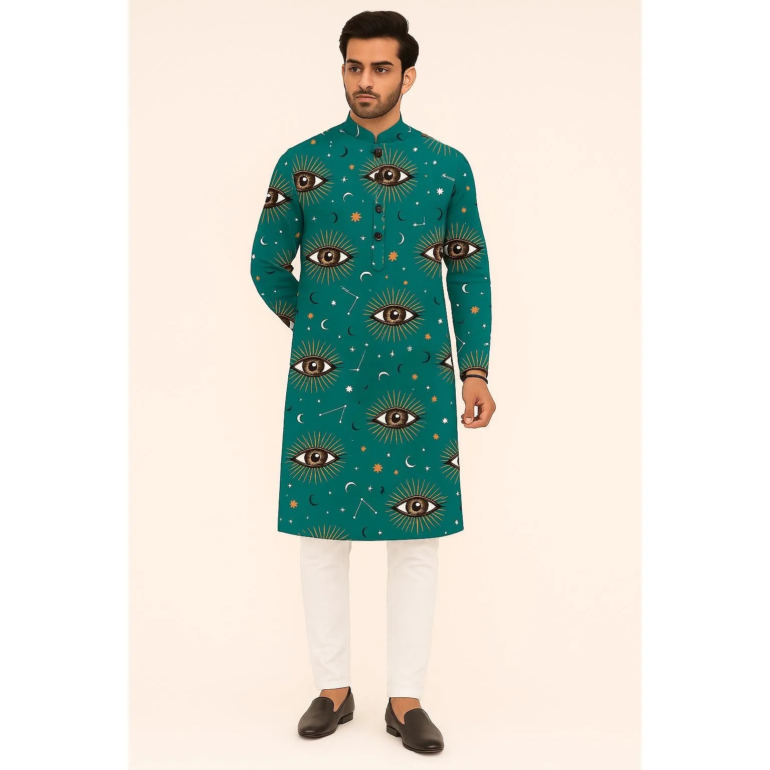 قفطان إسلامي دبي رداء رجالي بأكمام طويلة نمط عرقي 2026 بياقة واقفة ملابس عربية نمط وطني رداء إسلامي غير رسمي #5