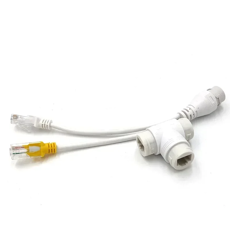 Ethernet splitter adaptador, rede cabo, dois câmera splitter, conector conversor, switch poe
