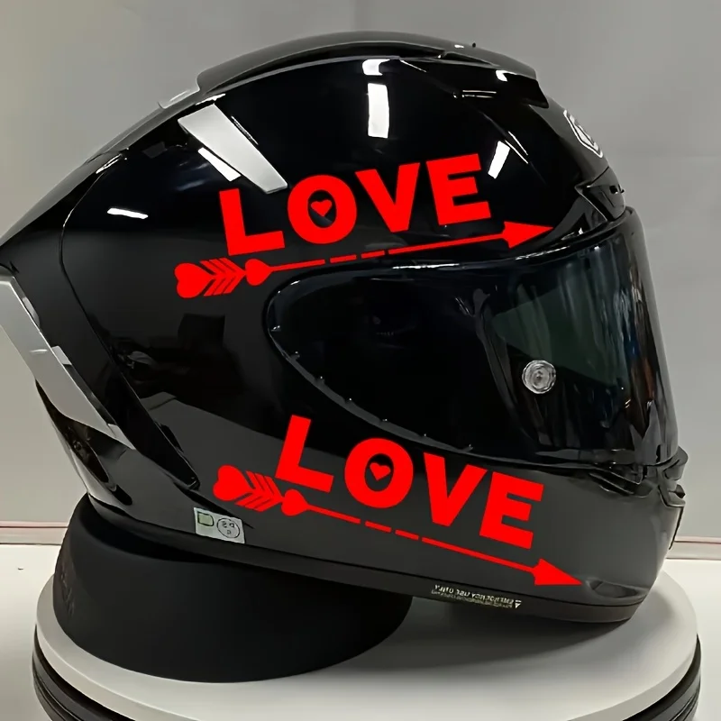 

Водонепроницаемая виниловая наклейка с красно-белым логотипом мотоцикла, декоративные наклейки-стрелки для мотоциклетного шлема