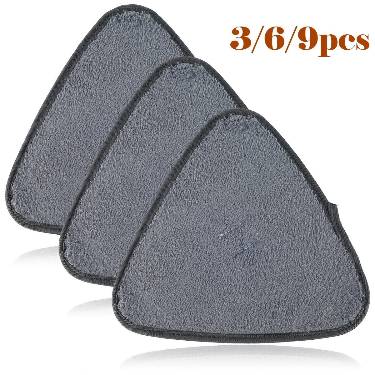 3/6/9Pcs Triangle Mop Replacement Pads Microfiber Mop Heads for Wet Dry Reusable Washable Mop Pads Cleaning Mop Accessories
