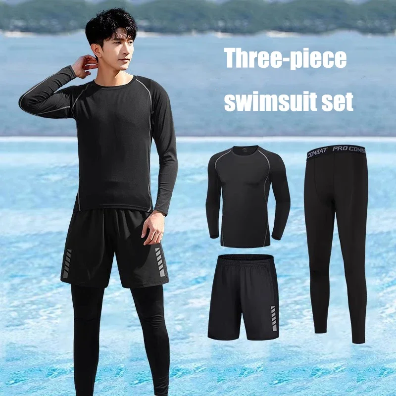 

Sports suit men's full body long sleeved T-shirt long pants swimming pants men's swimming