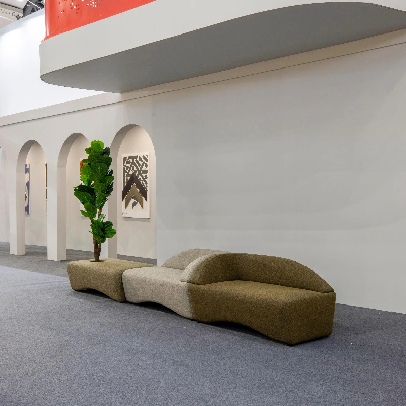 

Modern minimalist design fabric upholstered office reception area waiting room office sofa