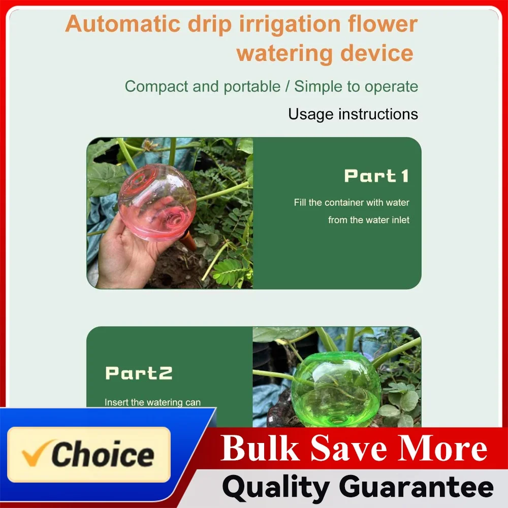 1/4pcs Drip Irrigation System Automatic Plants Water Dispenser 500ml Transparent Watering Bulbs for Balconies and Garden Plants