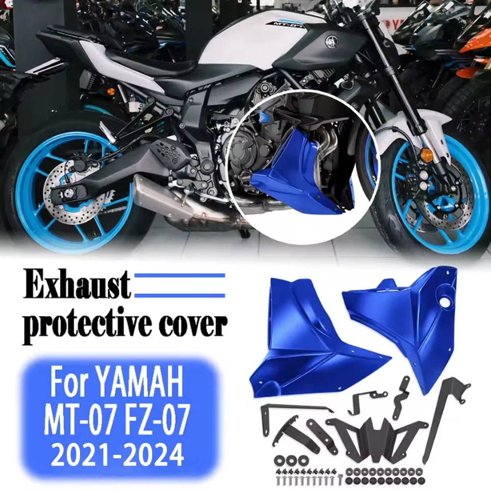 Para YAMAHA MT-07 FZ-07 mt07 fz07 2021-2024 2023 cubierta protectora del chasis, cubierta protectora de escape, capó del motor, kit de alerón