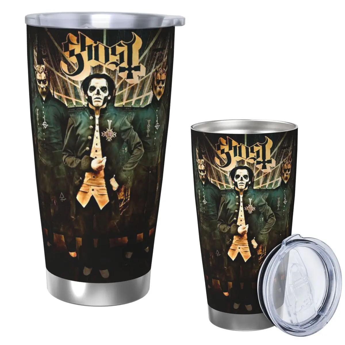

Ghost B.C. Band Stainless Steel Tumbler Vacuum Insulated Mug Thermal Cold Cups Straws With Lid 20oz