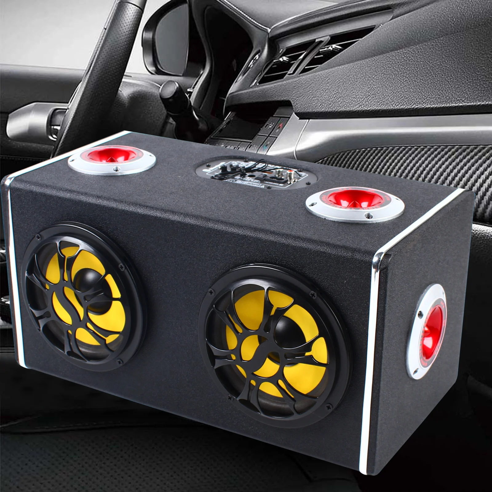 Bluetooth Speakers 600W Sound Amplifier for Cars/ Motorcycles/ Vans Subwoofer MP3 Player