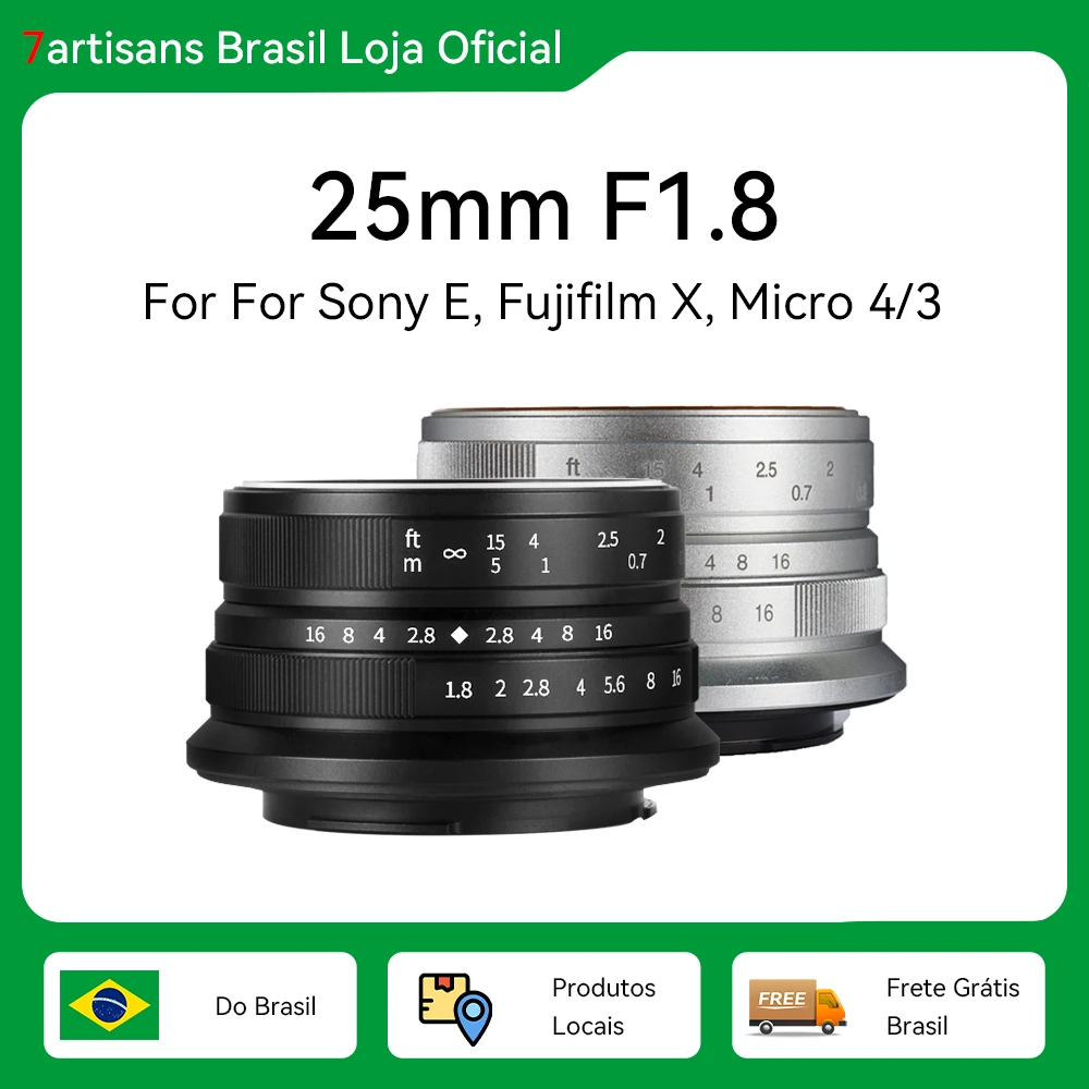 7 الشرفيين 25 مللي متر F1.8 APS-C فتحة كبيرة دليل رئيس عدسة ل فوجي Fx X-T1 X-T4 أوليمبوس وباناسونيك M4/3 E-P1