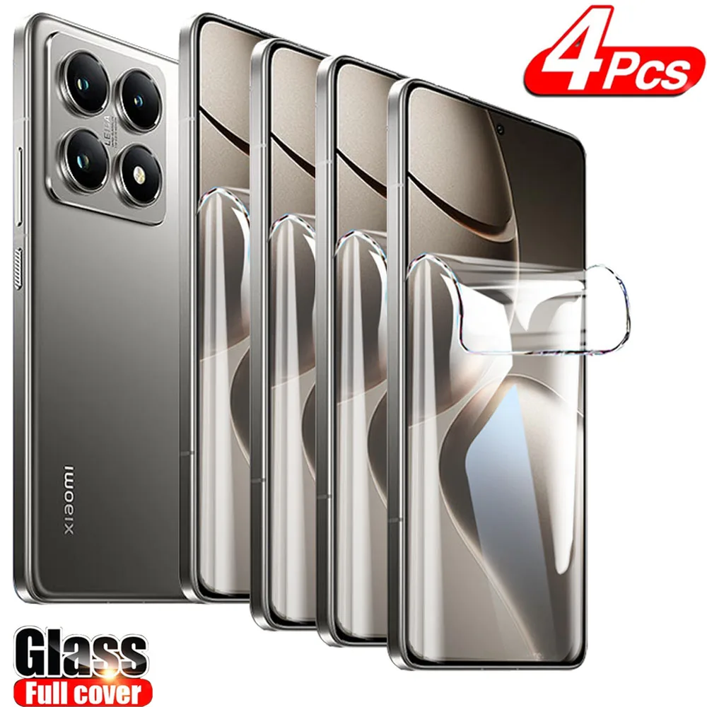 4 PCS Hydrogel Film For Xiaomi 14T Pro 13T Pro Gel Film For Xiaomi 13 12 Lite 14 Ultra 12X 10T 11T 12T 14T Pro Screen Protectors