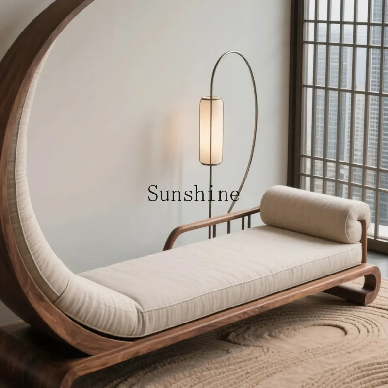 

New Chinese black walnut chaise longue home bed and breakfast office sofa