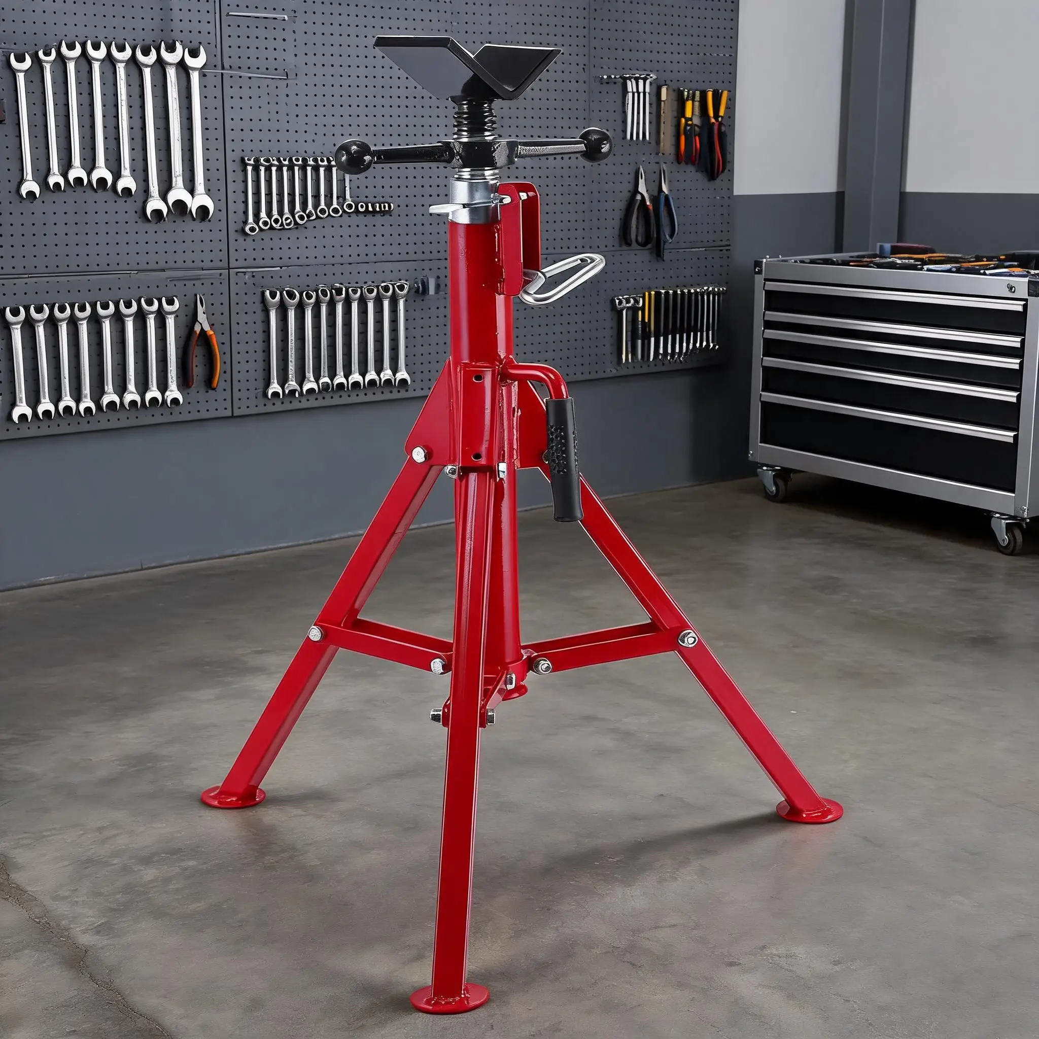 Cavalletto a V per tubi 1/8"-12" di capacità, altezza regolabile 28''-52 pollici, 2500 LB, cavalletto pieghevole portatile per tubi, cavalletti in acciaio