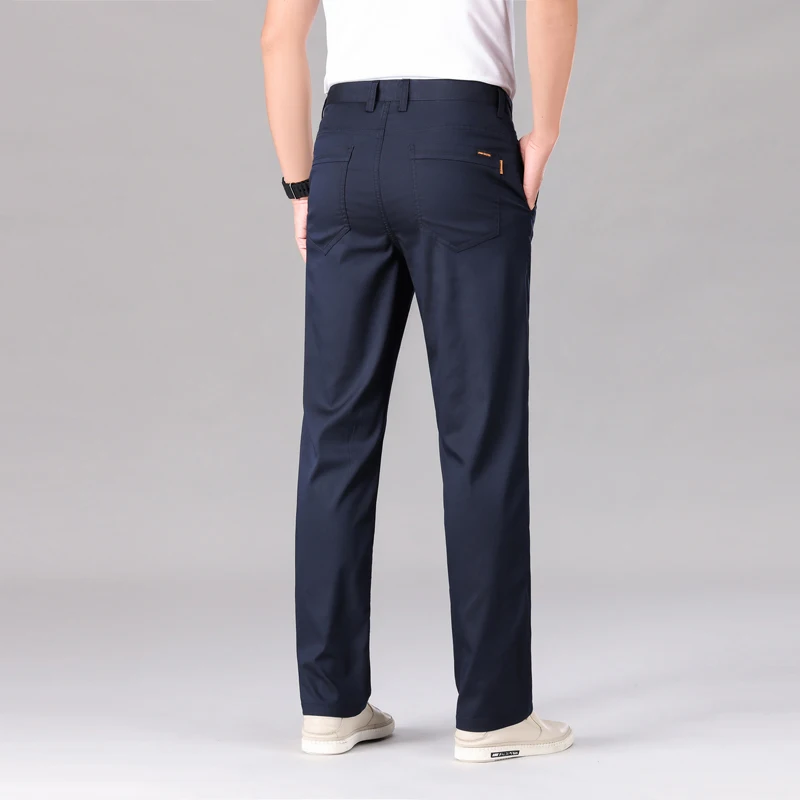 Pantalones de traje de negocios para hombres jóvenes, pantalones finos transpirables, frescos, simples y cómodos, ropa Formal informal versátil, Verano