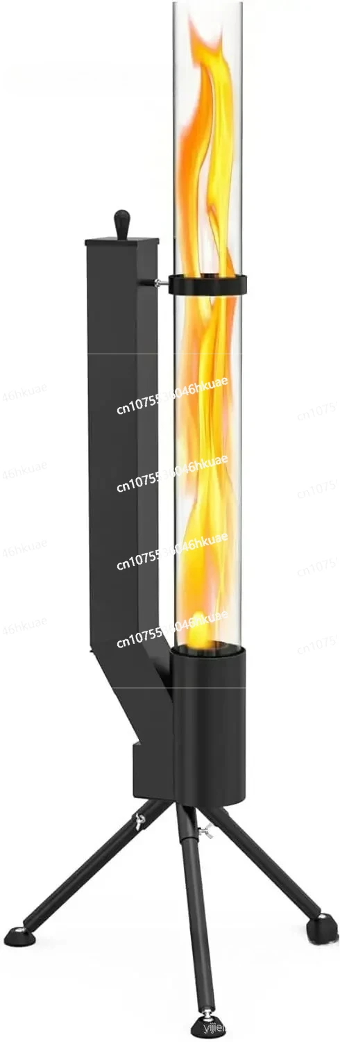 Vertical wood-burning rocket stove, bazooka, courtyard heating stove, outdoor camping, winter pellet stove decoration supplies