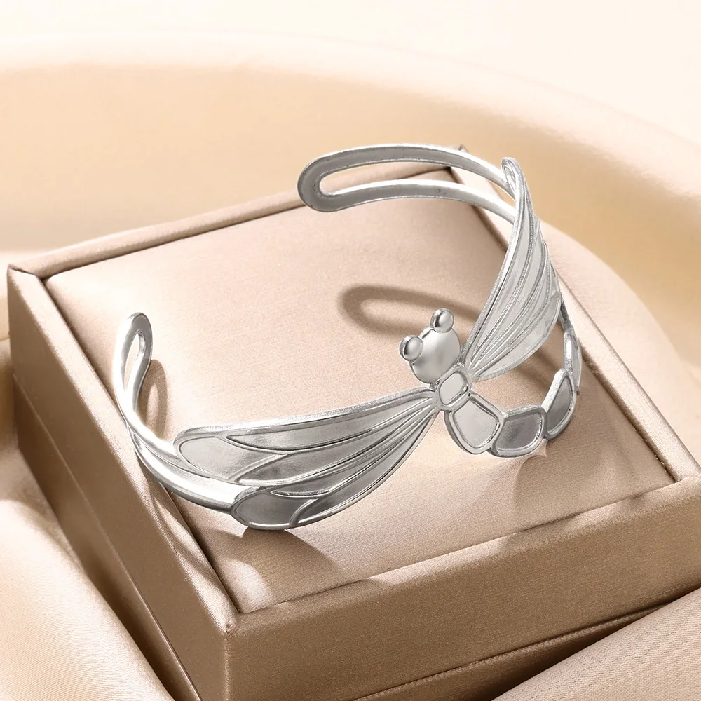 Stainless Steel Foliage Wide Bracelet For Women Vintage Hollow flower Bracelet Aesthetic Cute Geometry Jewelry Christmas Gift