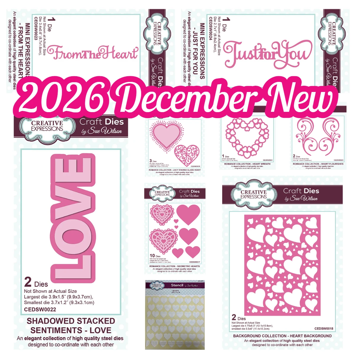 

From the Heart Just for You Word Frame Dies Add Love Wreath Die Stencils DIY Scrapbooking 2026 Valentine's Day Greeting Card Cut