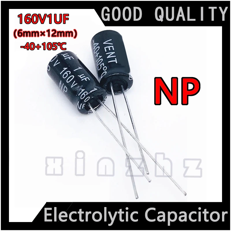 

10PCS Direct Insertion Electrolytic Capacitor NP Non-polar 160V1UF Original High-quality High-temperature Resistant 6MM * 12MM