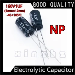 10PCS Direct Insertion Electrolytic Capacitor NP Non-polar 160V1UF Original High-quality High-temperature Resistant 6MM * 12MM