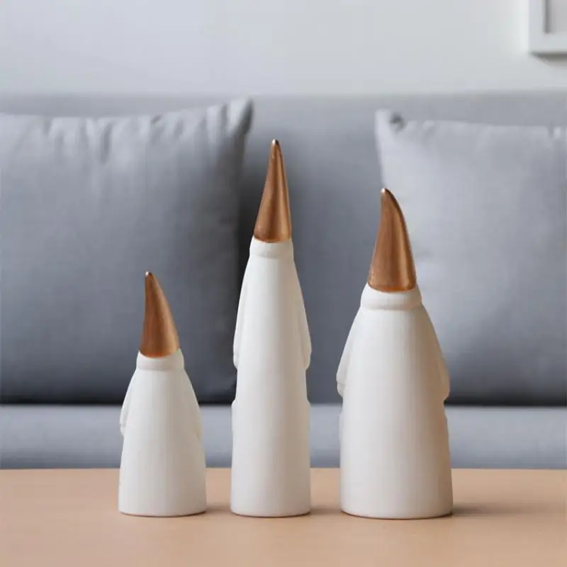 Nordic Simple Ceramic Crafts, Santa Claus, Animal Decoration, TV Cabinet Entrance, Bed Room, Creative Home Decoration,  Set of 3