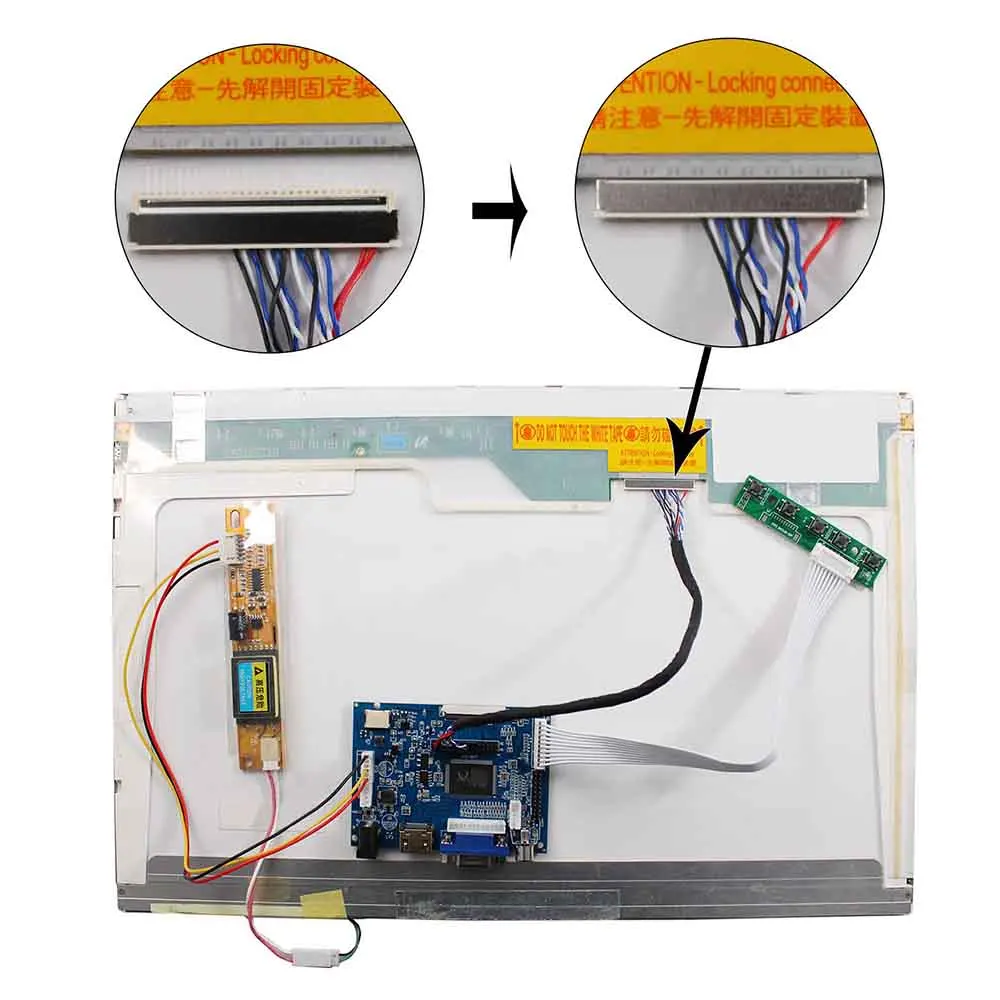 HD-MI VGA AV LCD Controller Board for 30pin 1280x800 LTN141AT01 LP141WX3 B141EW04 CLAA141WB02 N141I1 QD14TL01 B154EW01 LP154W01