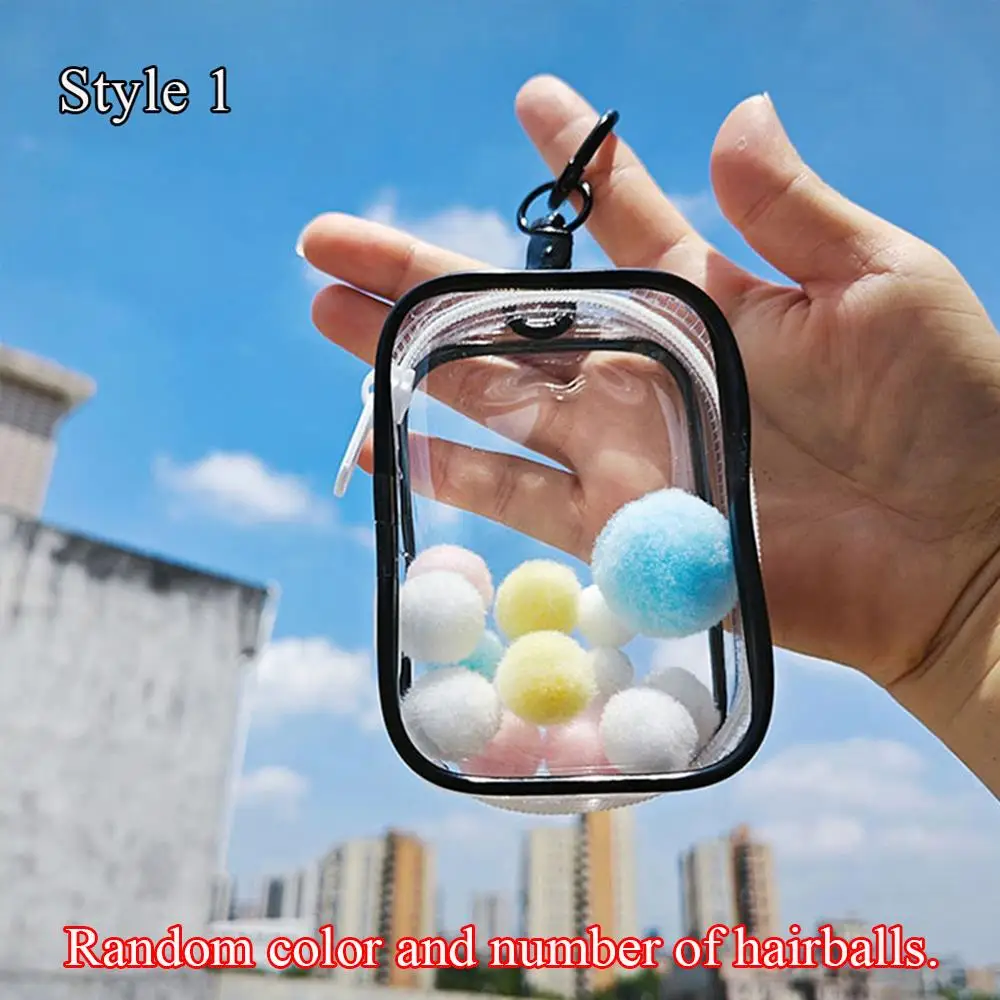 Transparent Mystery Box Keychain Thicken Toy Doll Gifts Bag Coin Purse Pendant Jewelry Organizer Cute Doll Display Bag Pouch New