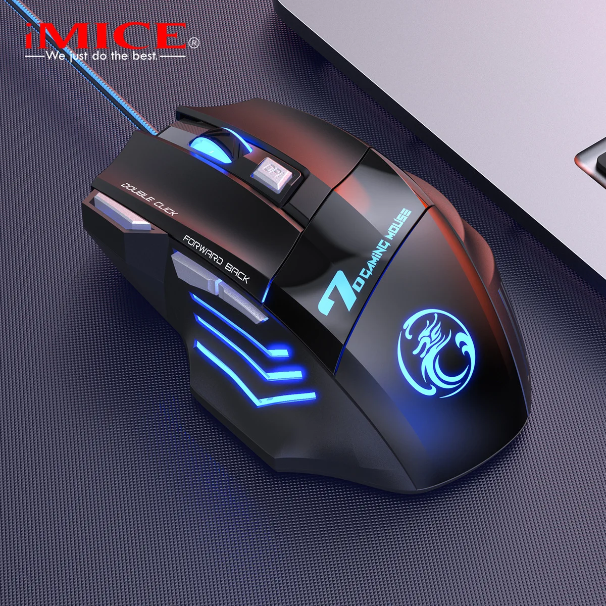 

Wired RGB backlit gaming mouse, 2400 DPI high-precision optical sensor, suitable for PC/Mac computers and laptops, USB interface
