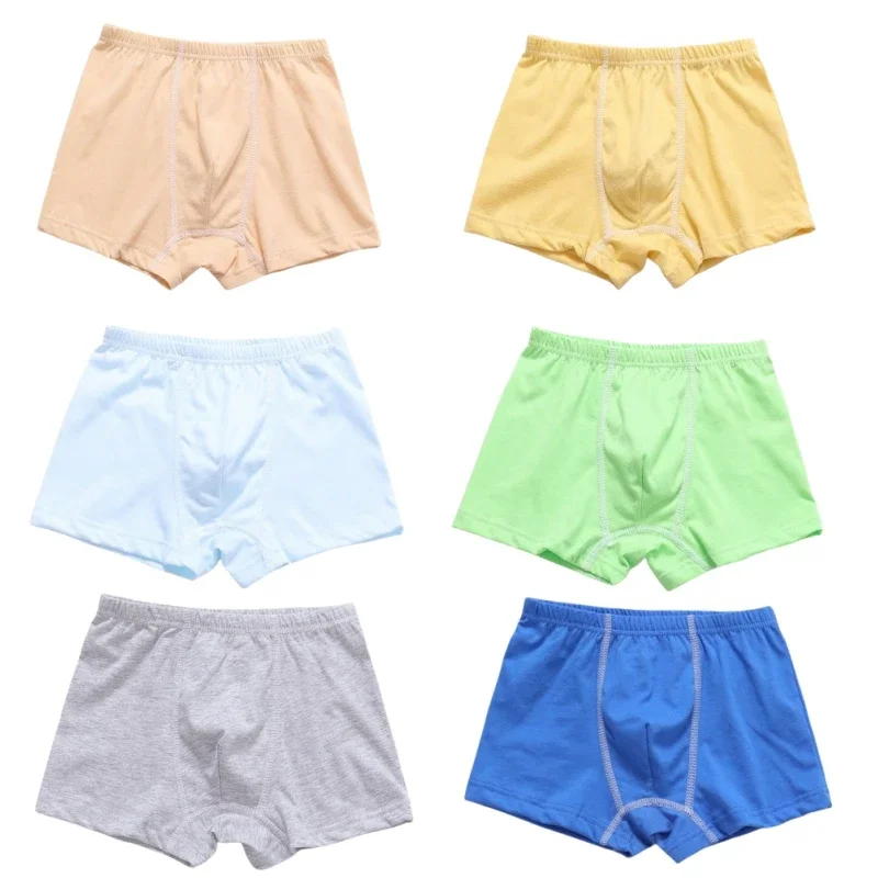 12pcs/Lot Solids Colors Boys Briefs Boxer Kids Underewear Baby Inner Wear Panties 2-12Years