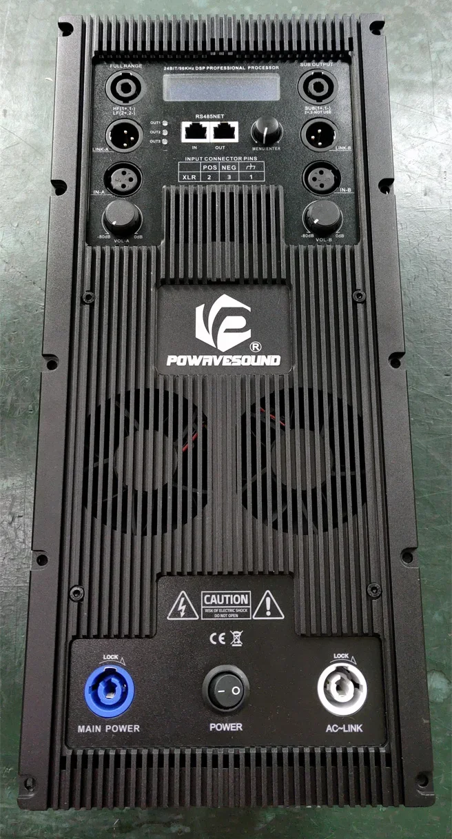 

Powavesound 3 way amplifier 2 x 1000W + 3000W line array speaker subwoofer Class D amplifier module with DSP Audio Processor