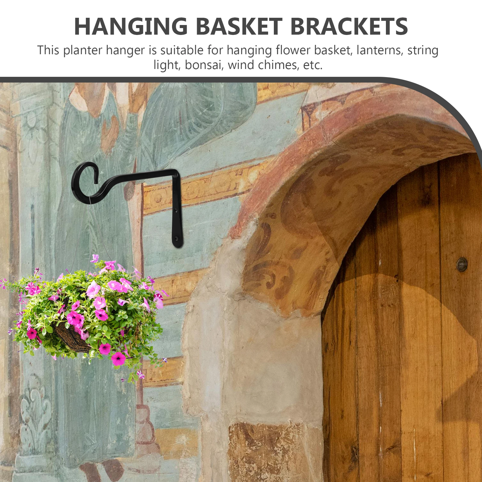 

2 set Plant Hooks Durable Wall Mounts for Garden Hanging Flower Pots Baskets Lanterns Planter Hangers