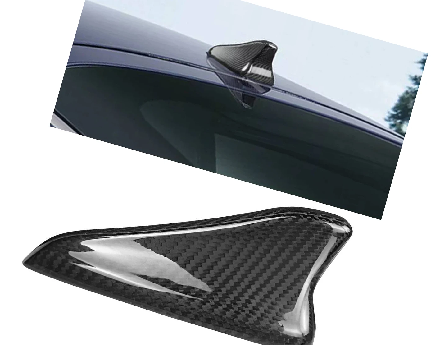 

Auto Car Shark Fin Roof Antenna Decorative Aerial Cover Real Carbon Fiber Cap Trim fit for Kia Stinger 2018 2019 2020 2021-2023
