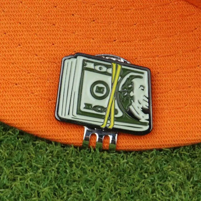 

1Pc Golf Ball Mark With Magnetic Golf Hat Clip Funny Dollar Bill Design Golf Marker Men Women Training Aids Golfer Gift Hat Clip