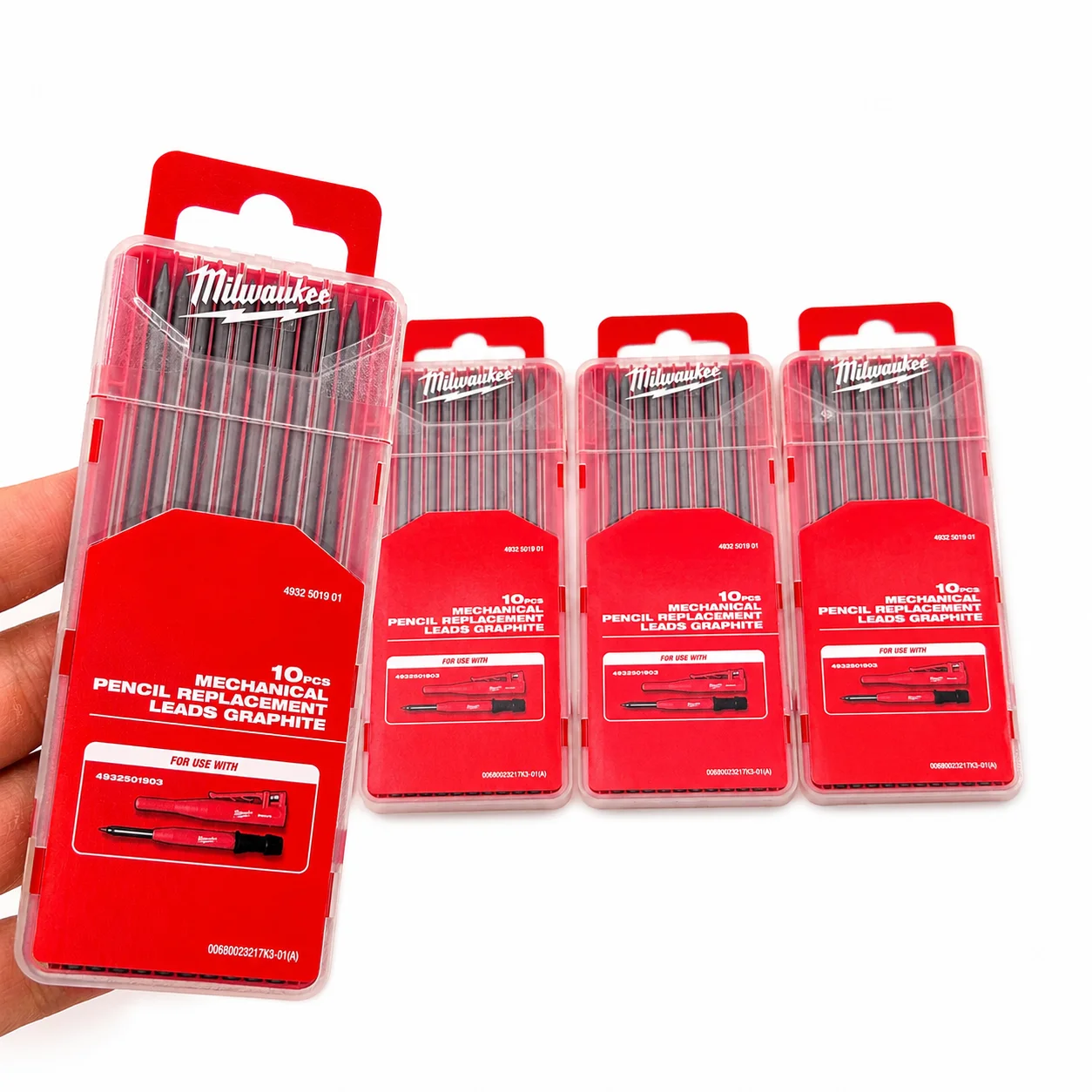 Milwaukee 4932501901 10-Pack 2.8mm Graphite Pencil Refill Leads 2B for Carpenter Mechanical Pencil Construction Marking