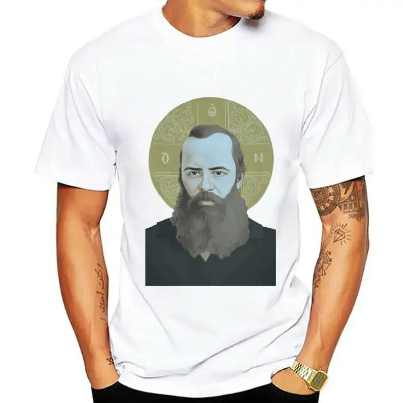 T-Shirt  Fashion Men Classic Tops Tee Shirts Fyodor Dostoevsky T Shirt Design Summero Neck Tshirt