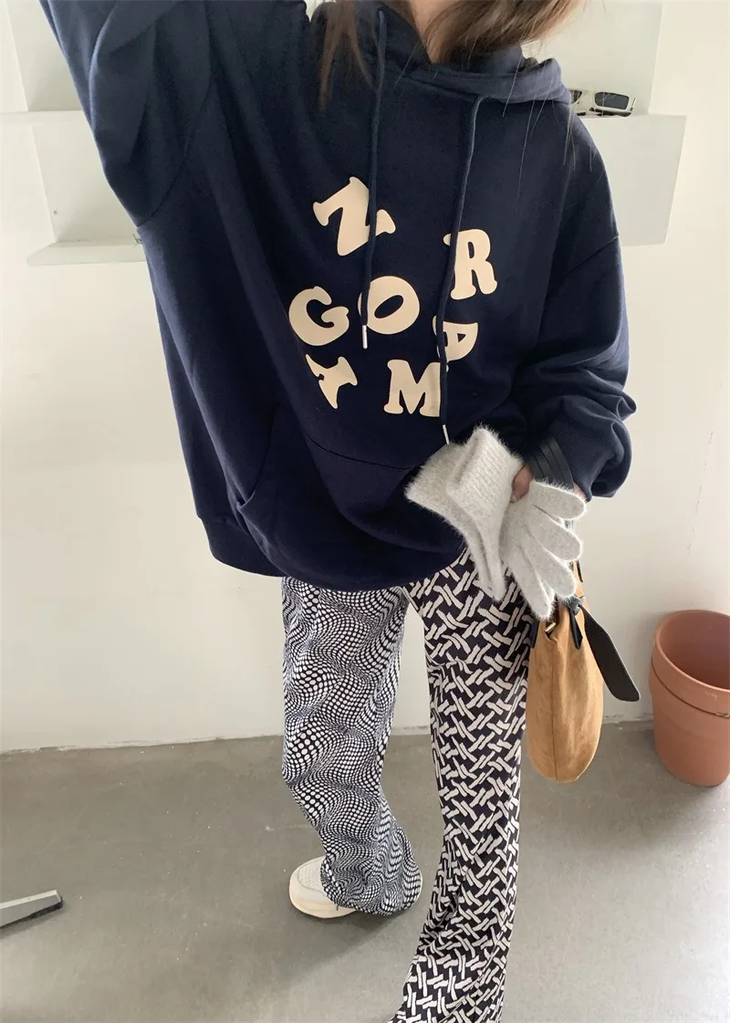 Autumn Winter Letter Print Hoodie Women Korean Casual Y2k Long Sleeve Pullover Shirt Y2k Korean Harajuku Oversize Sweatshirt New