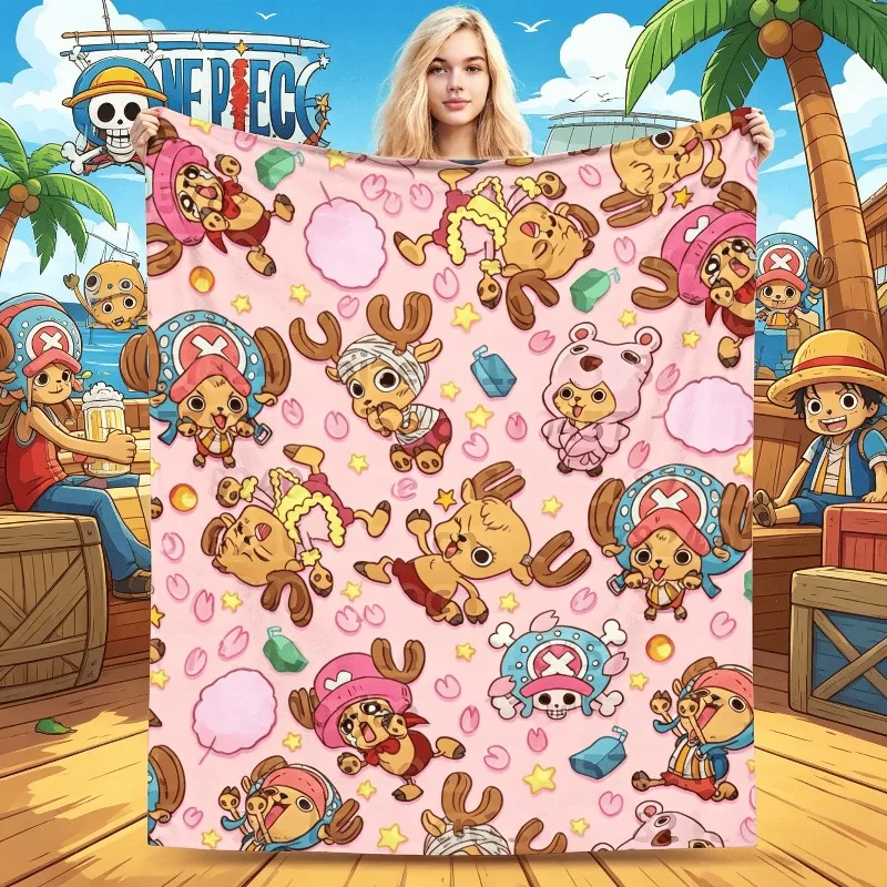 Japanische klassische Anime-Flanelldecke, One Piece, Japan, Manga, lustige Überwurfdecke, Sofa, Bettwäsche, Lounge, 150 x 180 cm, Tagesdecke