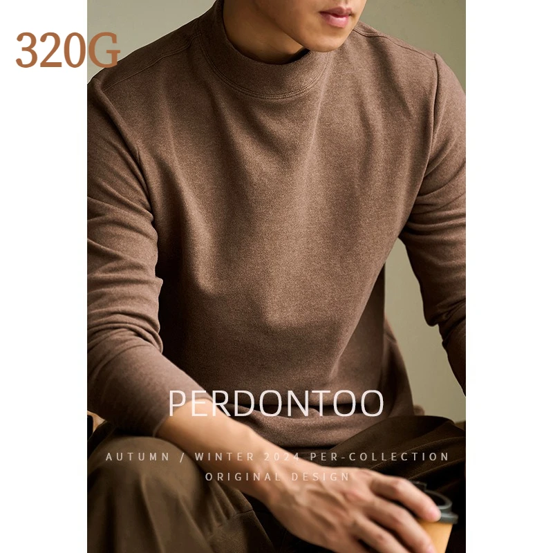 

Premium Wool Mulberry Silk Thermal Shirt, Men's Anti-Static Mid-Neck Base Layer, Dralon Knit Winter Warm Long Sleeve​