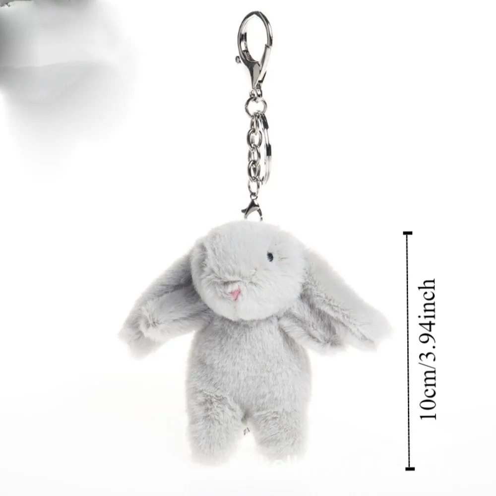 패셔너블한 토끼 플러시 펜던트 부드럽고 귀여운 플러시 인형 키체인 만화 플러시 토끼 키링 가방 액세서리