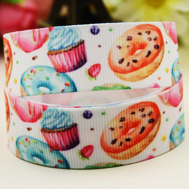 22mm 25mm 38mm 75mm dessert Cartoon printed Grosgrain Ribbon party decoration 10 Yards